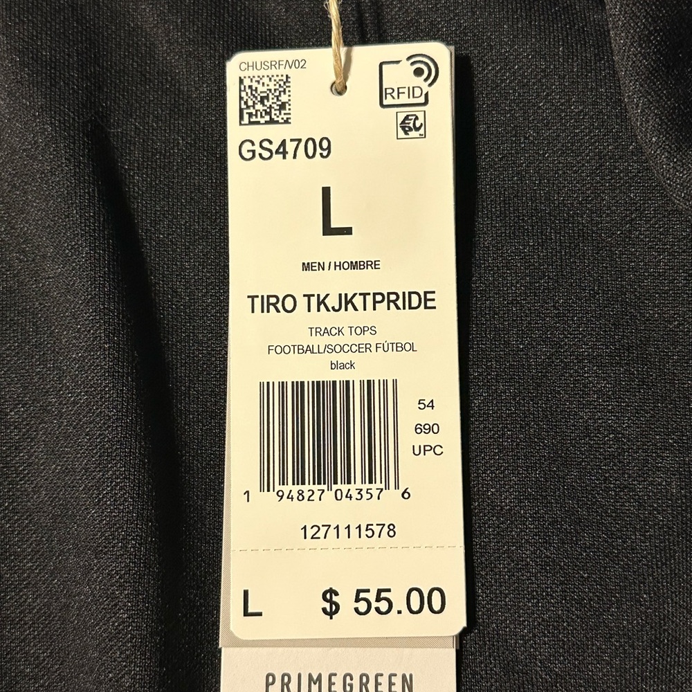 Adidas Men's Black Performance Jacket with Rainbow Accents - Picture 5 of 5
